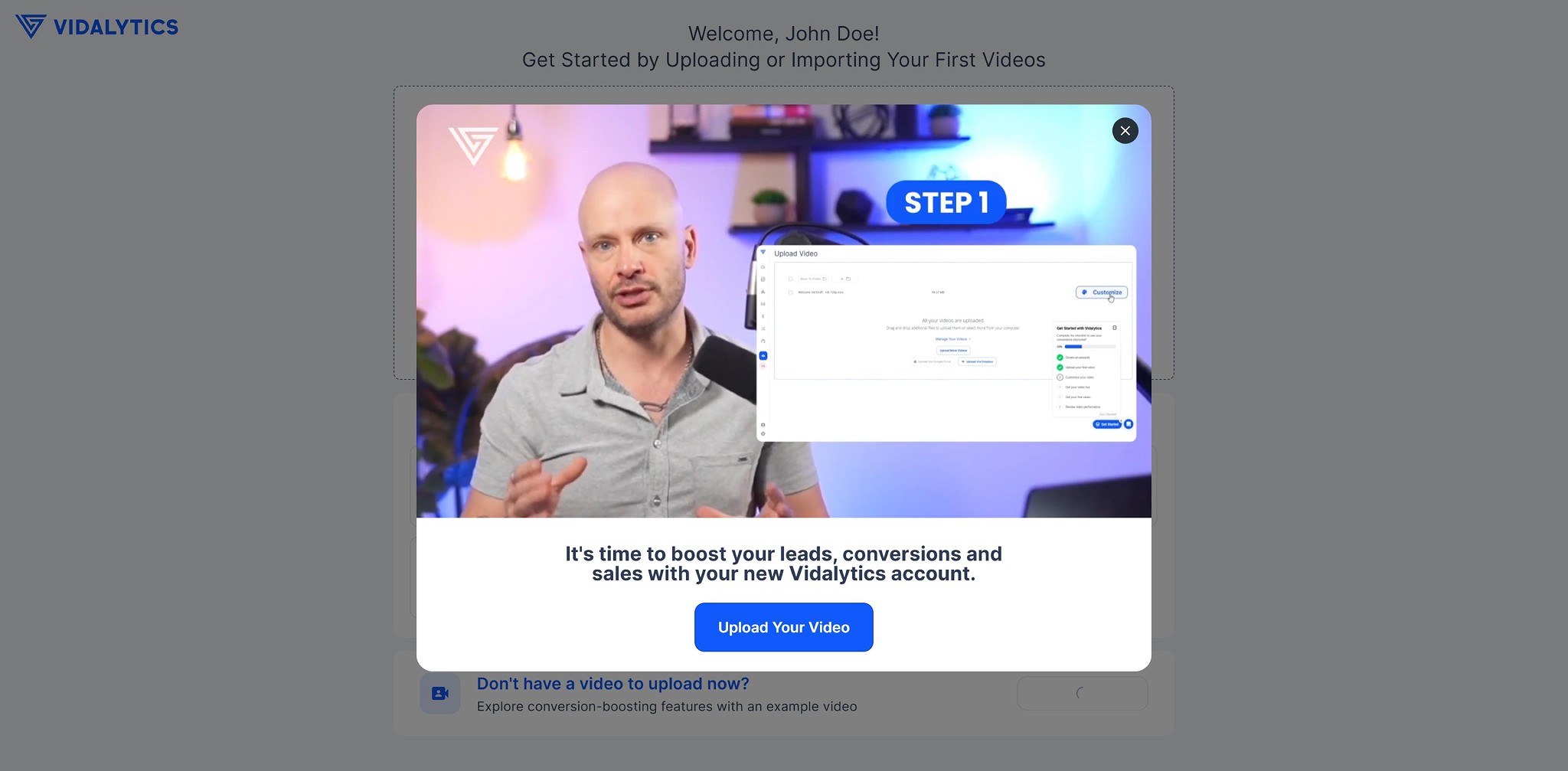 After: straight to upload after sign-up