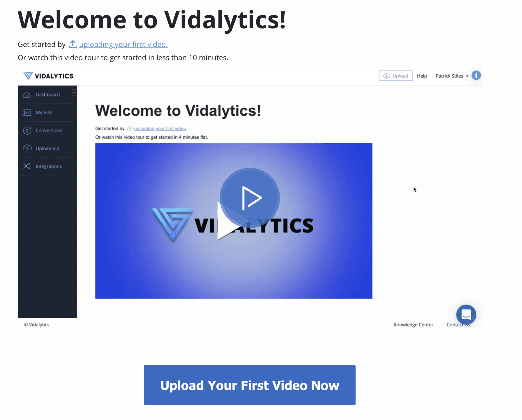Before: landing on the welcome page