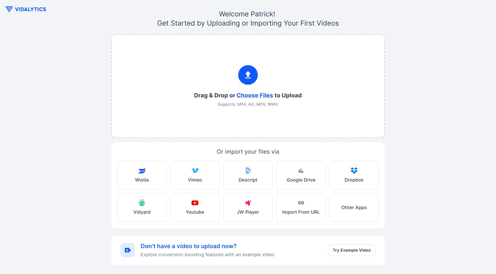 Upload page after: multiple upload sources