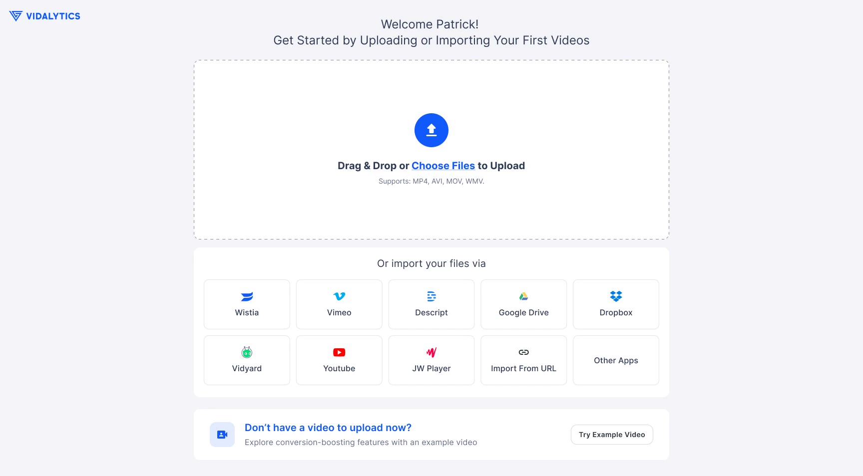 Upload page after: multiple upload sources