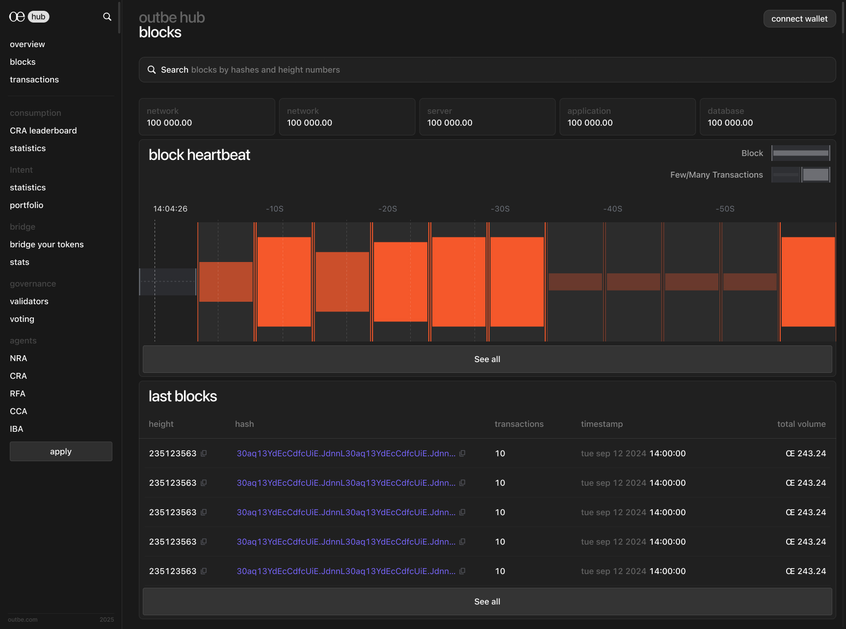 Blocks — live block heartbeat